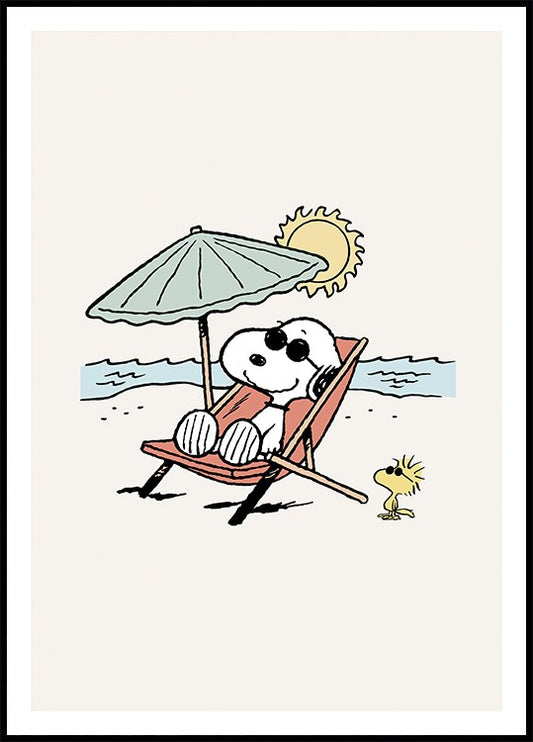 Snoopy on the Beach Poster