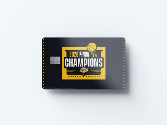 2020 NBA Champions Los Angeles Lakers B Design | Credit Card Sticker | Small Chip | Credit Card Skin