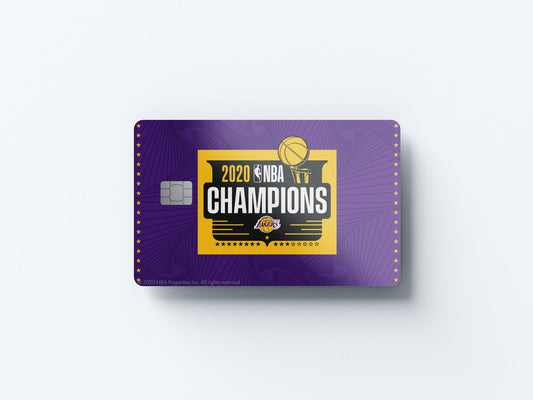 2020 NBA Champions Los Angeles Lakers P Design | Credit Card Sticker | Small Chip | Credit Card Skin