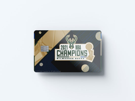 2021 NBA Champions Milwaukee Bucks Fear the Deer Design | Credit Card Sticker | Small Chip | Credit Card Skin