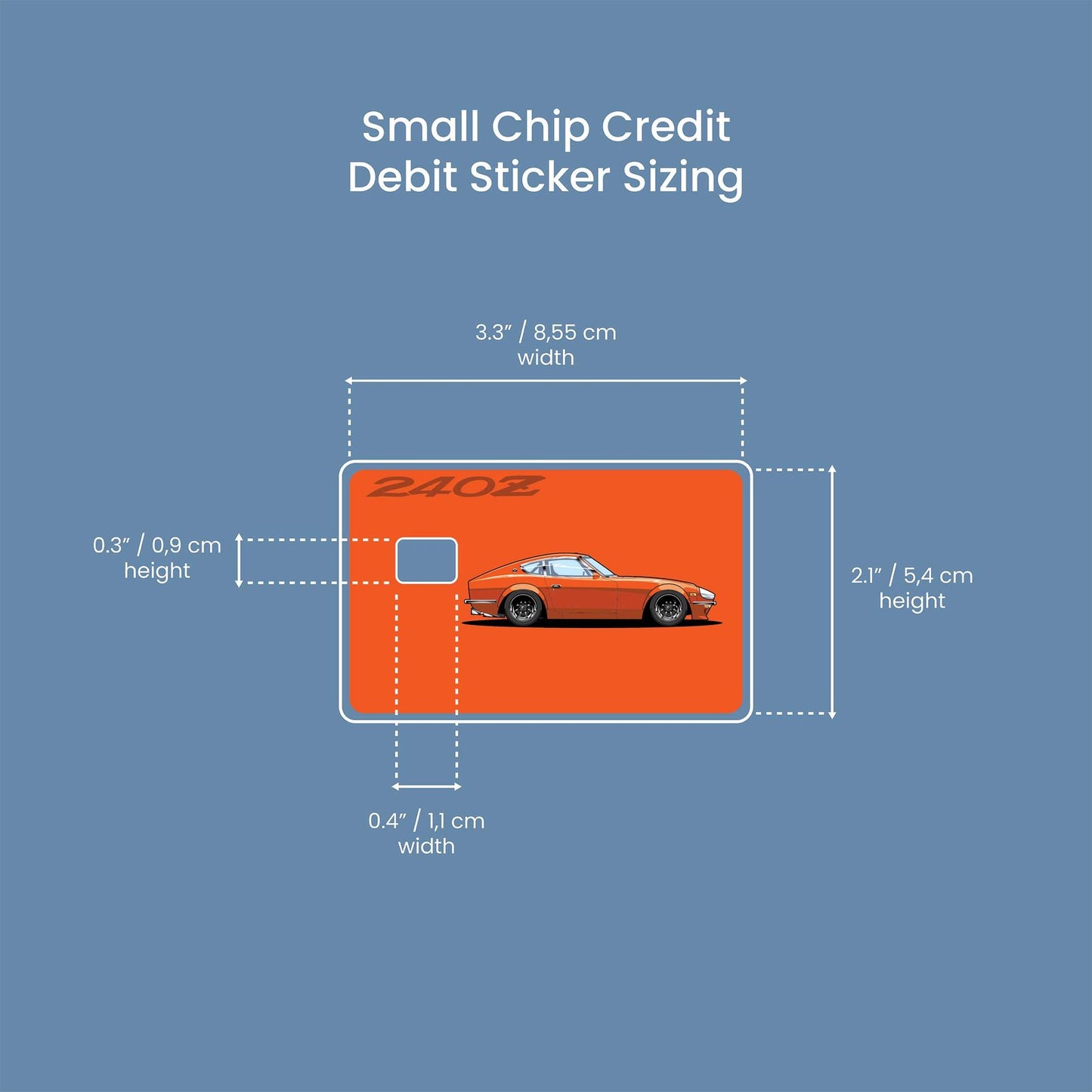 240Z Design | Credit Card Sticker | Small Chip | Credit Card Skin