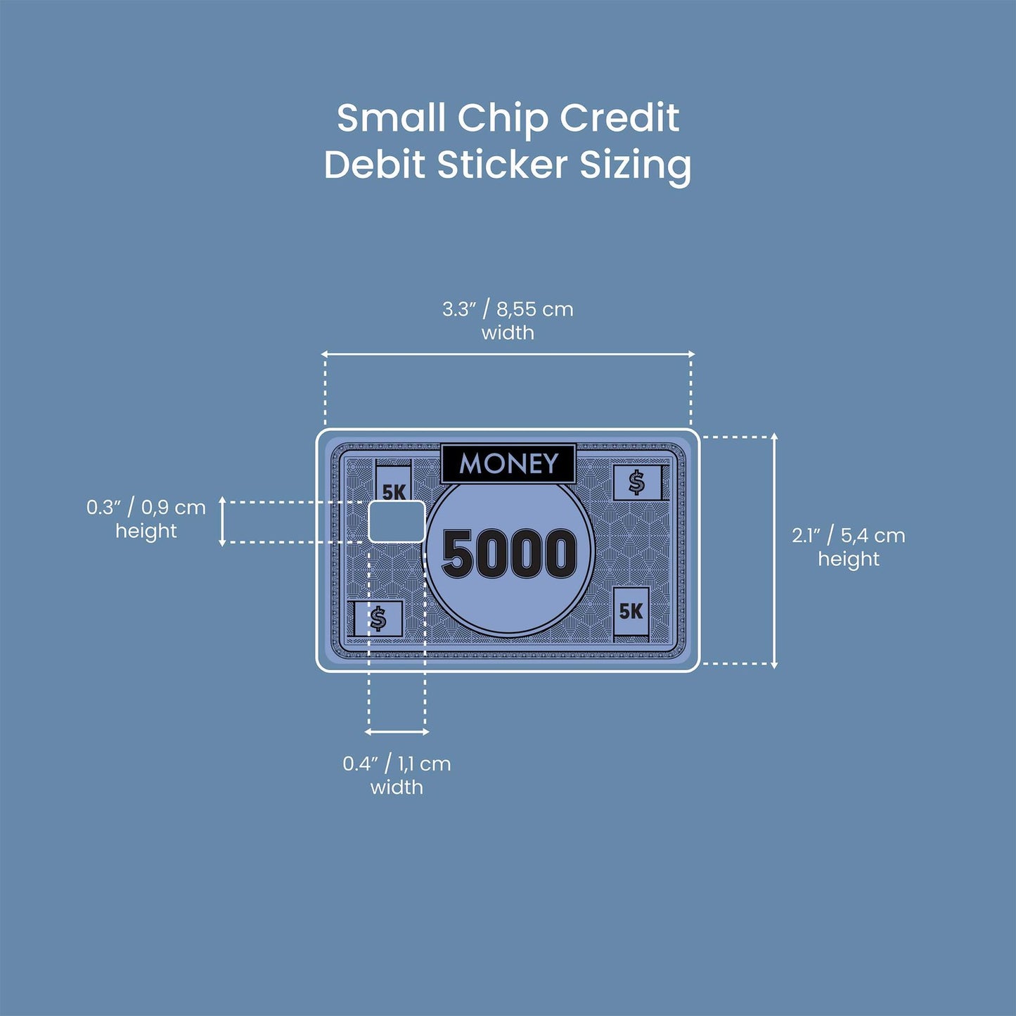 5000 Note Design | Credit Card Sticker | Small Chip | Credit Card Skin