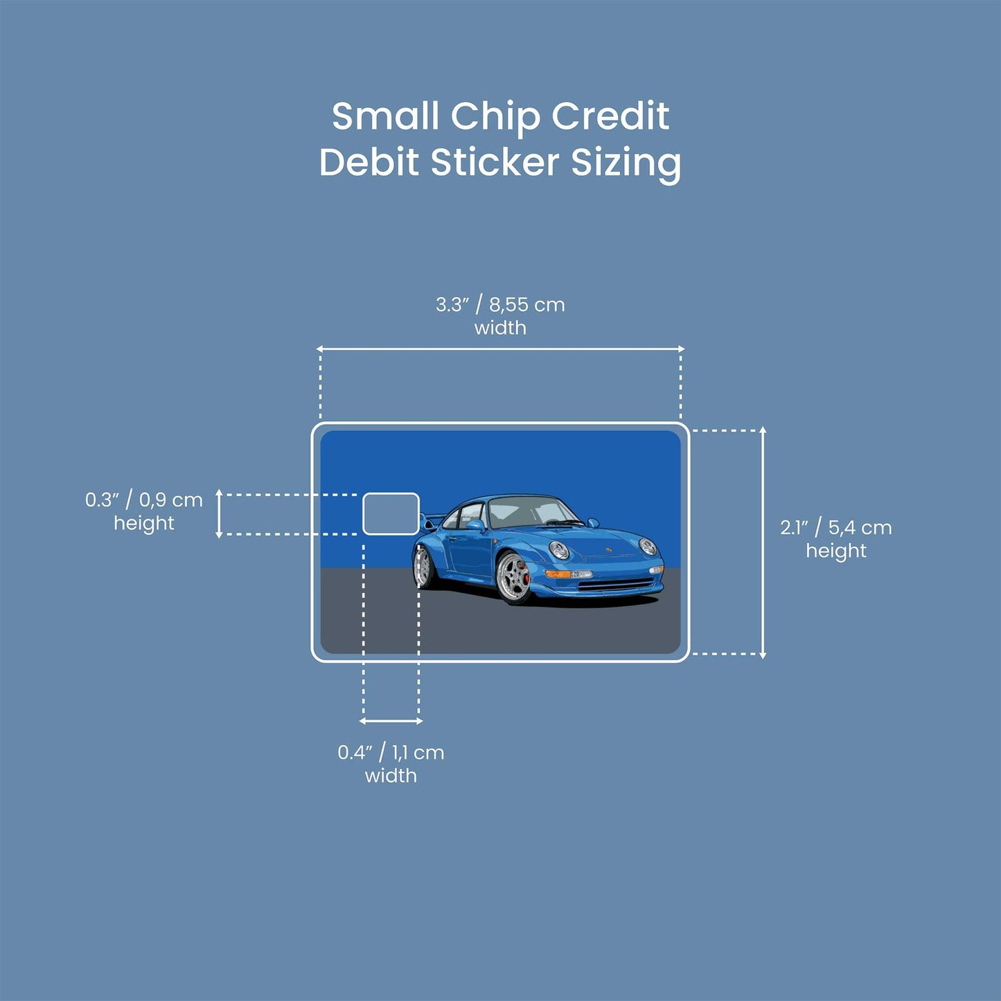 993 GT2 Design | Credit Card Sticker | Small Chip | Credit Card Skin