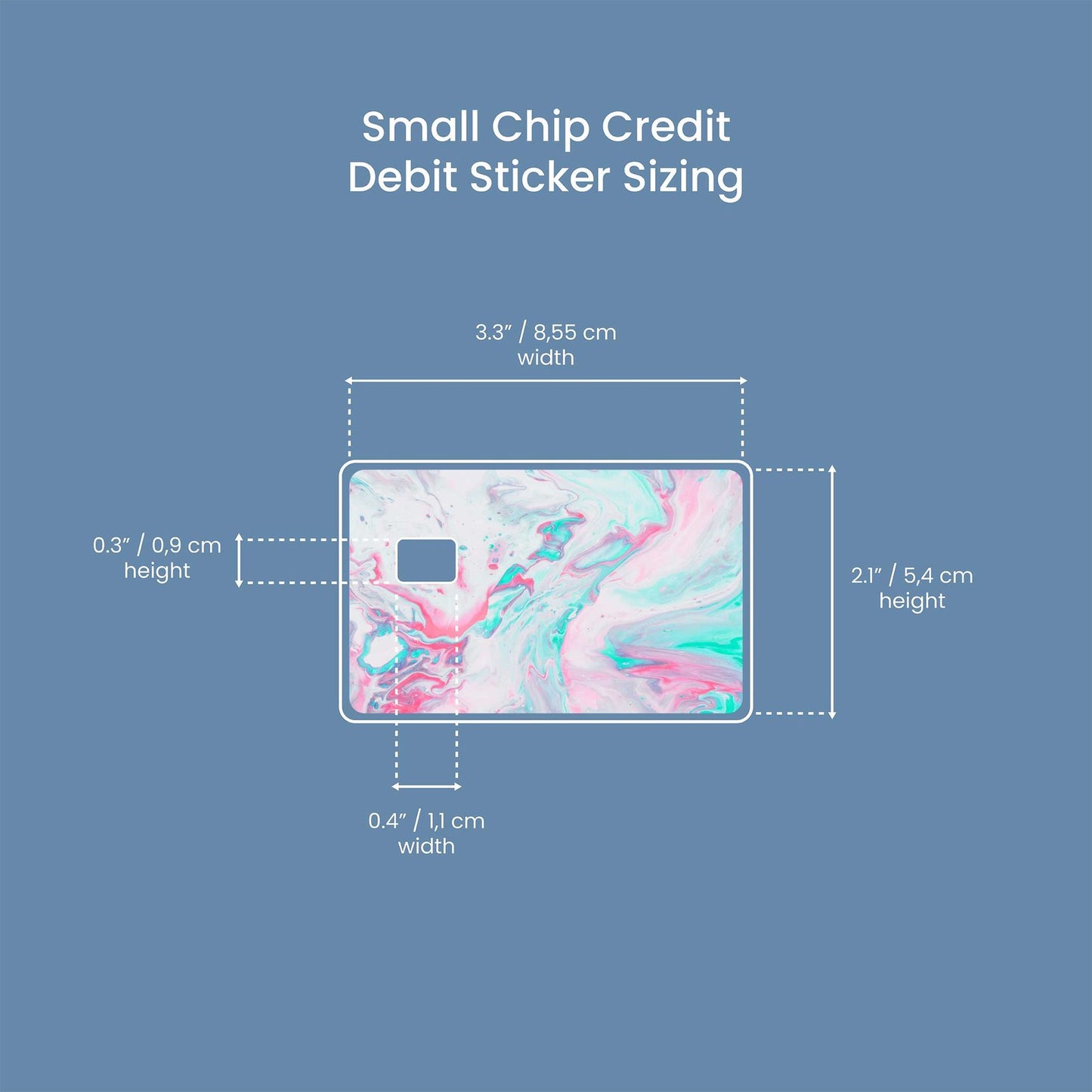 Abstract Paint Pink and Blue Design | Credit Card Sticker | Small Chip | Credit Card Skin