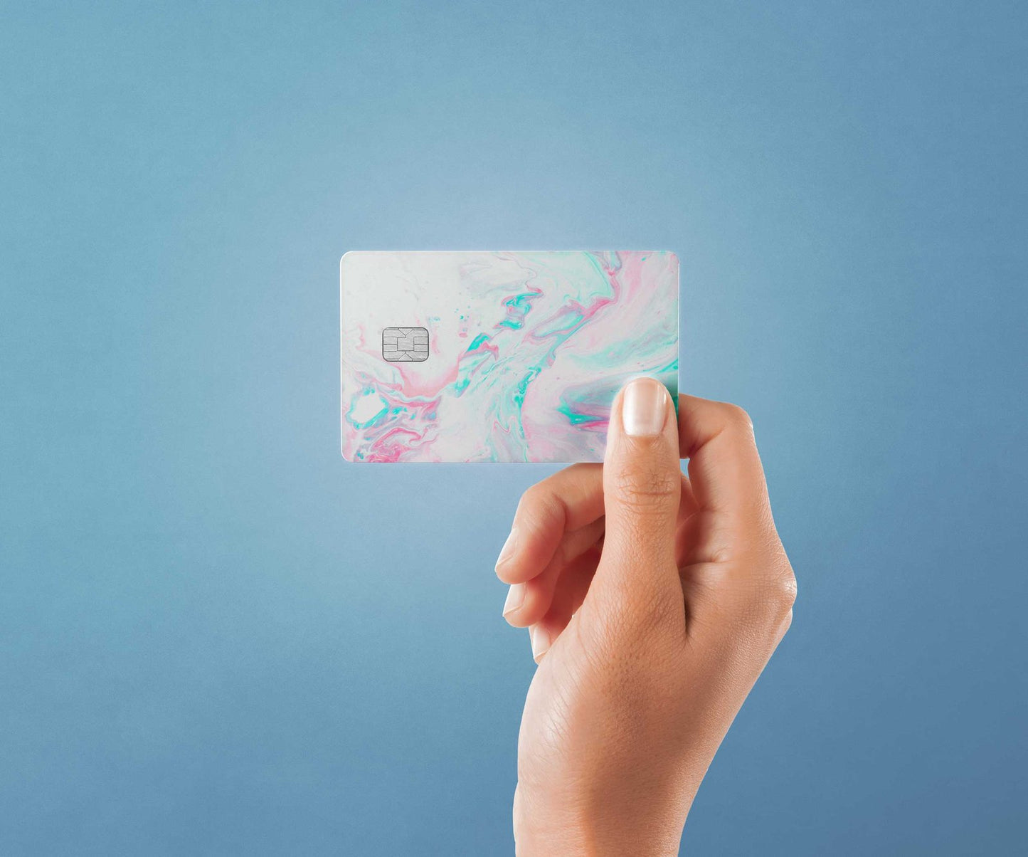 Abstract Paint Pink and Blue Design | Credit Card Sticker | Small Chip | Credit Card Skin