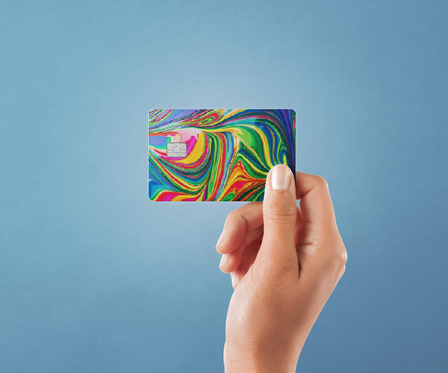 Abstract Paint Rainbow Design | Credit Card Sticker | Small Chip | Credit Card Skin