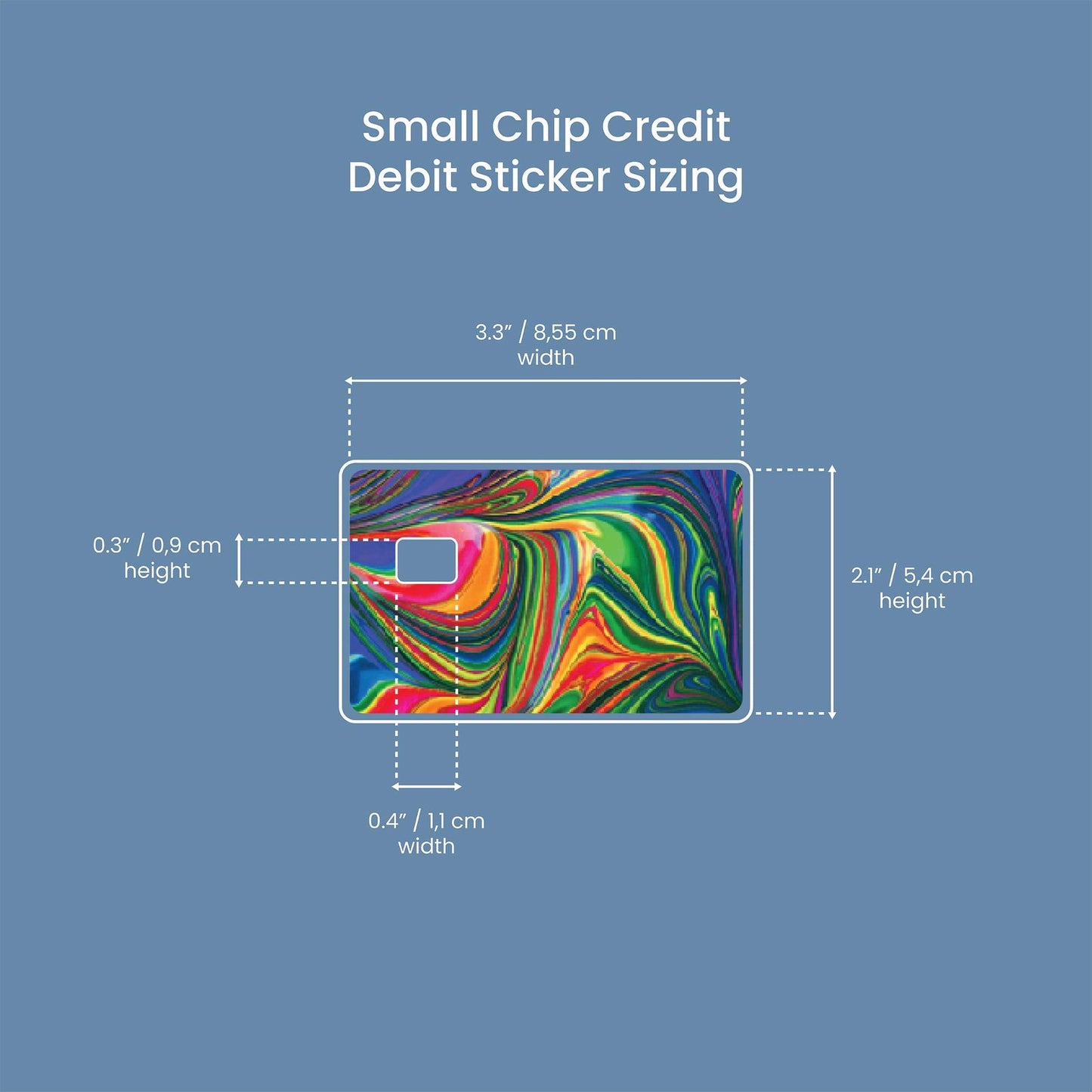 Abstract Paint Rainbow Design | Credit Card Sticker | Small Chip | Credit Card Skin