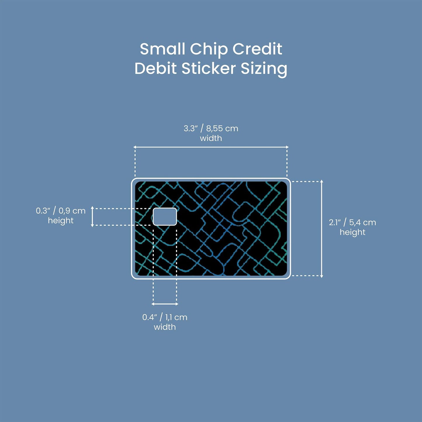 Abstract Pattern Blue Design | Credit Card Sticker | Small Chip | Credit Card Skin