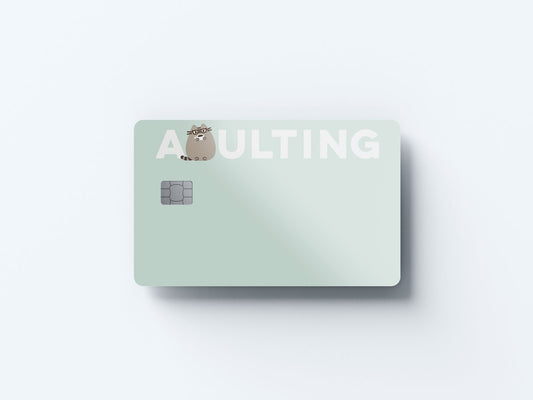 Adulting Pusheen Design | Credit Card Sticker | Small Chip | Credit Card Skin