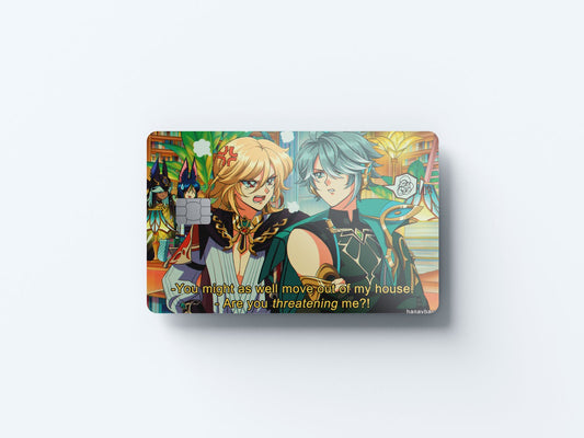 Alhaitham and Kaveh Design | Credit Card Sticker | Small Chip | Credit Card Skin