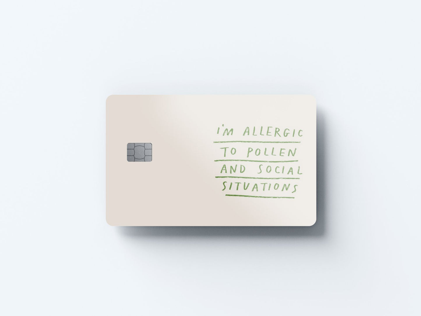 Allergic to Pollen Design | Credit Card Sticker | Small Chip | Credit Card Skin