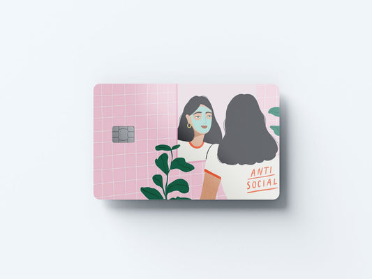 Anti Social Design | Credit Card Sticker | Small Chip | Credit Card Skin