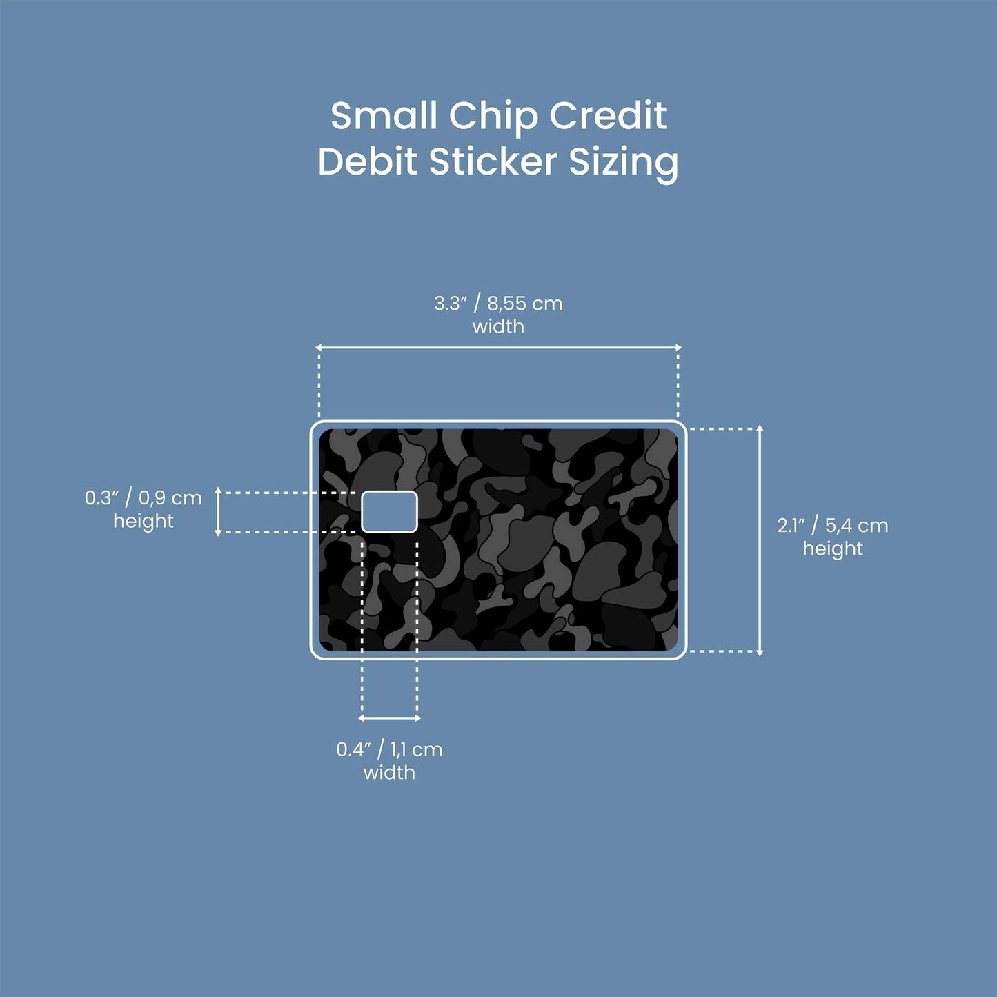 Ape Black Camo Design | Credit Card Sticker | Small Chip | Credit Card Skin