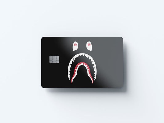 Ape Shark Black Design | Credit Card Sticker | Small Chip | Credit Card Skin