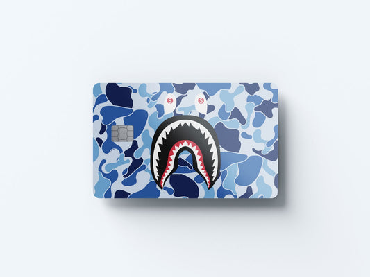 Ape Shark Blue Design | Credit Card Sticker | Small Chip | Credit Card Skin