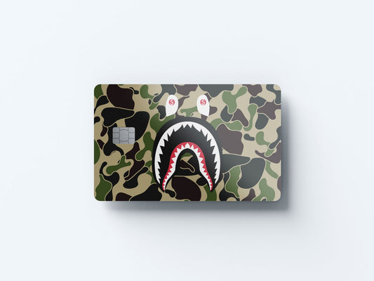 Ape Shark Camo Design | Credit Card Sticker | Small Chip | Credit Card Skin