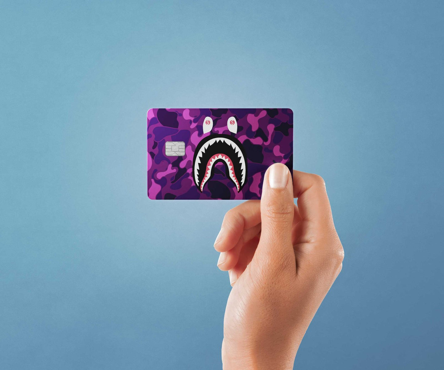 Ape Shark Purple Design | Credit Card Sticker | Small Chip | Credit Card Skin