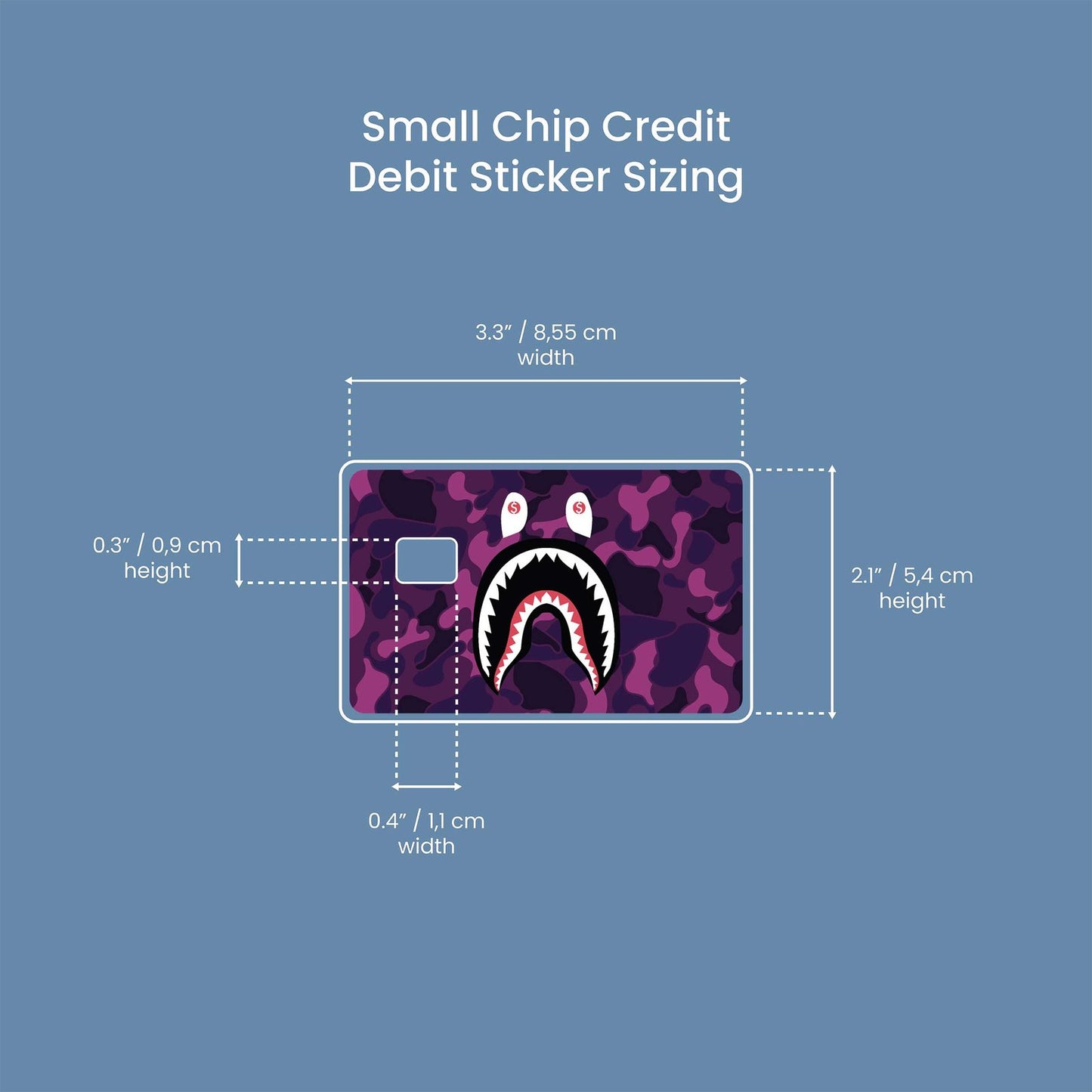 Ape Shark Purple Design | Credit Card Sticker | Small Chip | Credit Card Skin