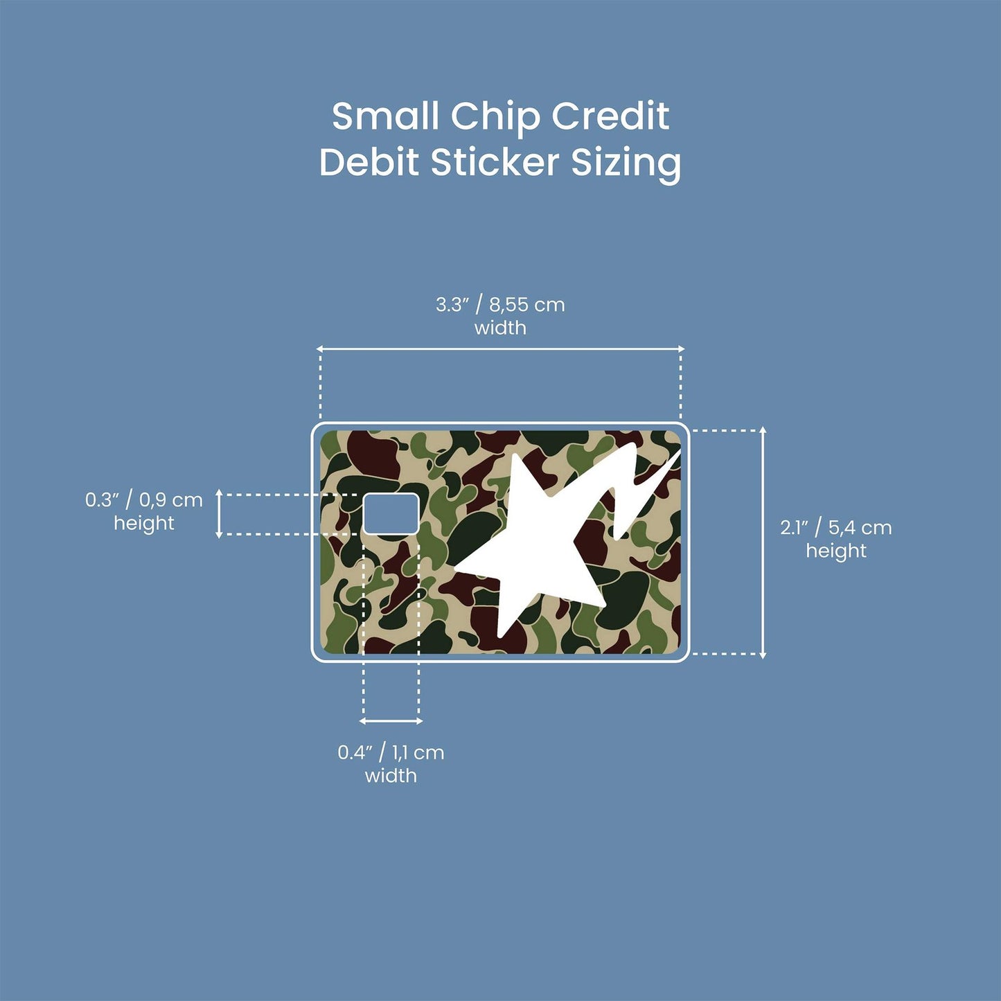 Ape Star Camo Design | Credit Card Sticker | Small Chip | Credit Card Skin