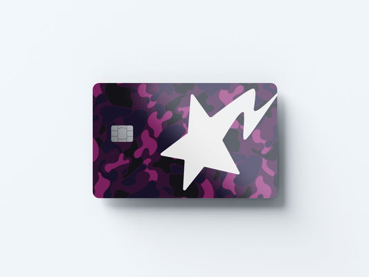 Ape Star Purple Design | Credit Card Sticker | Small Chip | Credit Card Skin