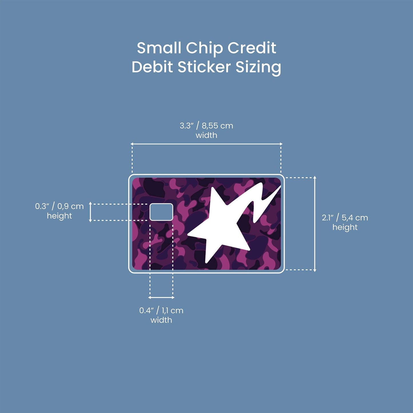 Ape Star Purple Design | Credit Card Sticker | Small Chip | Credit Card Skin