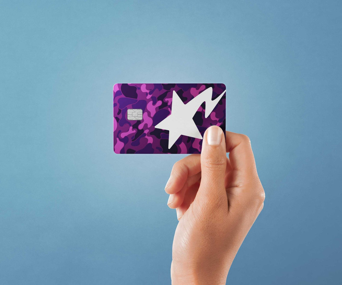 Ape Star Purple Design | Credit Card Sticker | Small Chip | Credit Card Skin