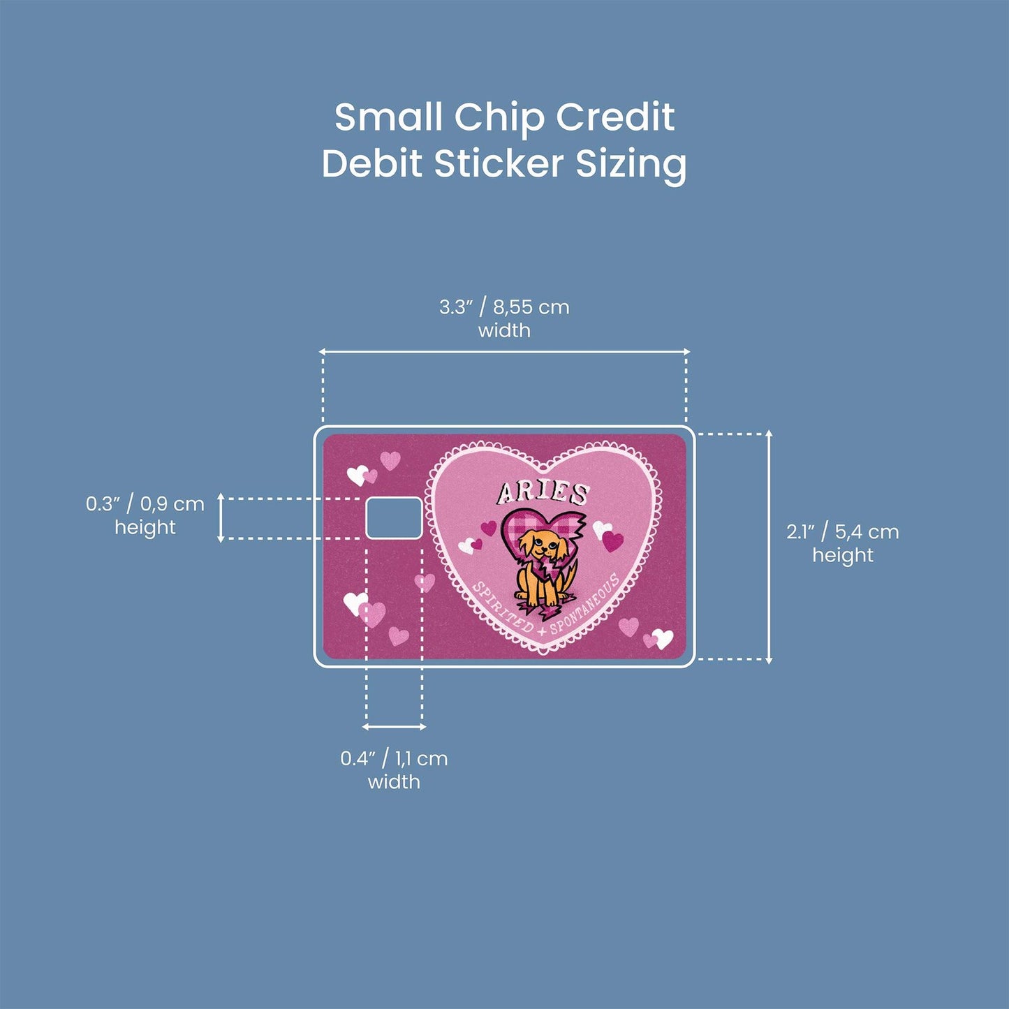 Aries Puppy Love Design | Credit Card Sticker | Small Chip | Credit Card Skin