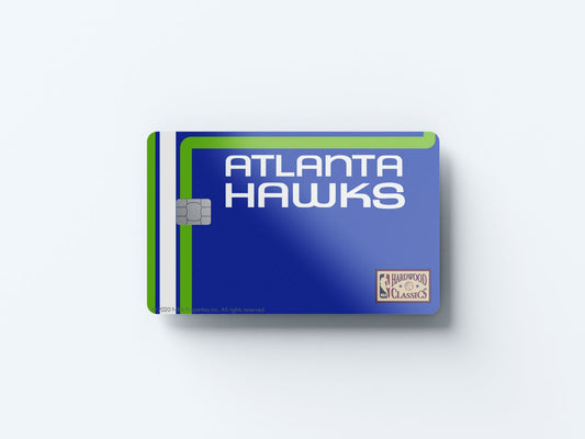 Atlanta Hawks Away Hardwood Classics Design | Credit Card Sticker | Small Chip | Credit Card Skin