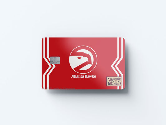 Atlanta Hawks Away Warmups Hardwood Classics Design | Credit Card Sticker | Small Chip | Credit Card Skin