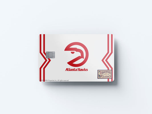 Atlanta Hawks Home Warmups Hardwood Classics Design | Credit Card Sticker | Small Chip | Credit Card Skin