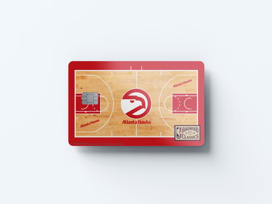 Atlanta Hawks Retro Courtside Hardwood Classics Design | Credit Card Sticker | Small Chip | Credit Card Skin