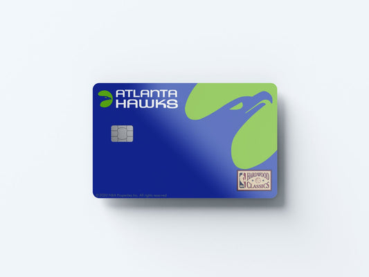 Atlanta Hawks Throwback Hardwood Classics Design | Credit Card Sticker | Small Chip | Credit Card Skin