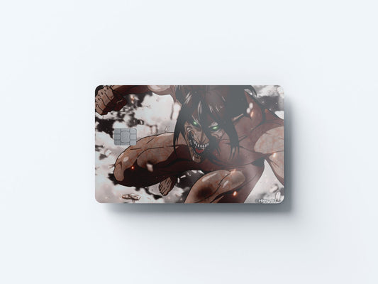 Attack Titan Fight Design | Credit Card Sticker | Small Chip | Credit Card Skin