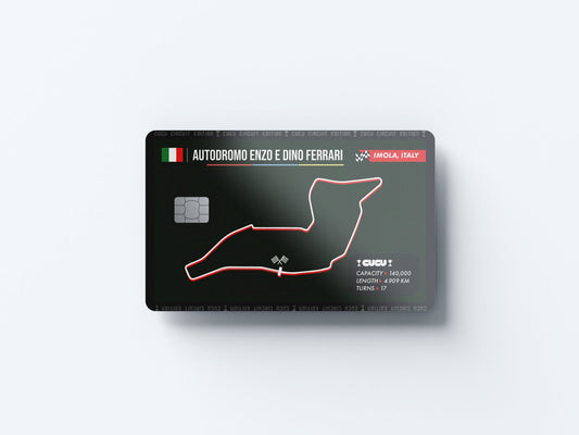 Autodromo Enzo e Dino Ferrari Design | Credit Card Sticker | Small Chip | Credit Card Skin