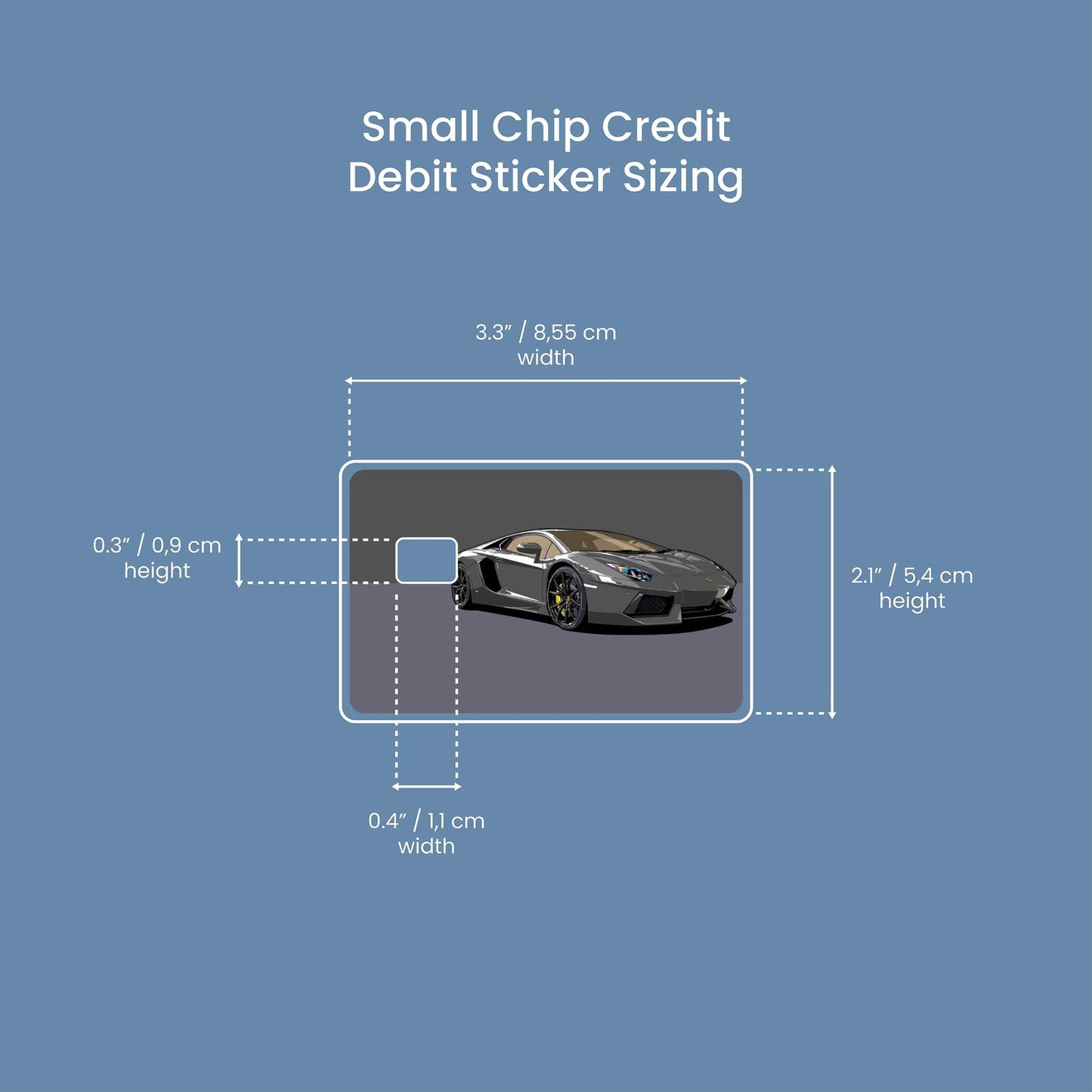 Aventador Design | Credit Card Sticker | Small Chip | Credit Card Skin