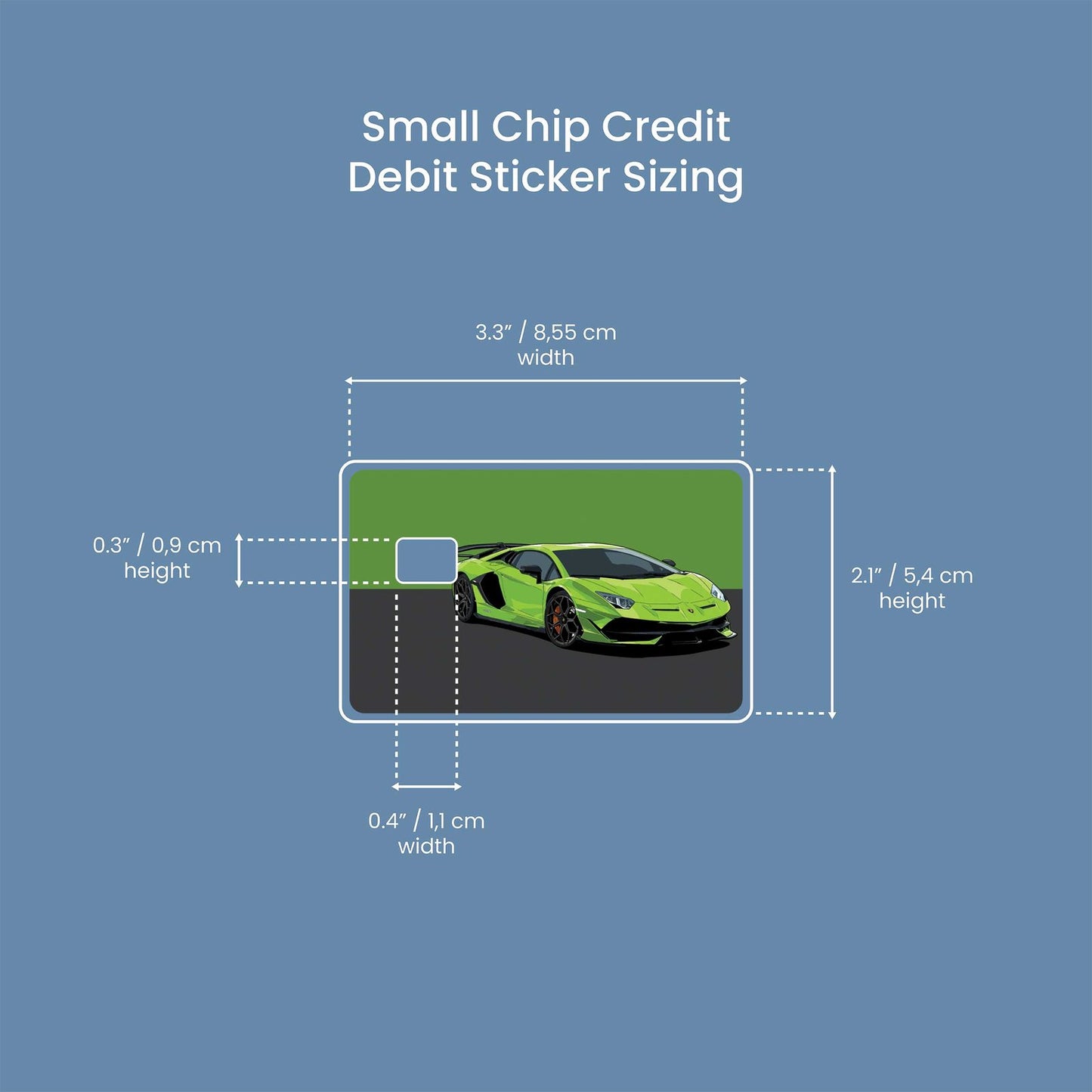 Aventador SVJ Design | Credit Card Sticker | Small Chip | Credit Card Skin