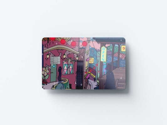 Away Chill Night Design | Credit Card Sticker | Small Chip | Credit Card Skin