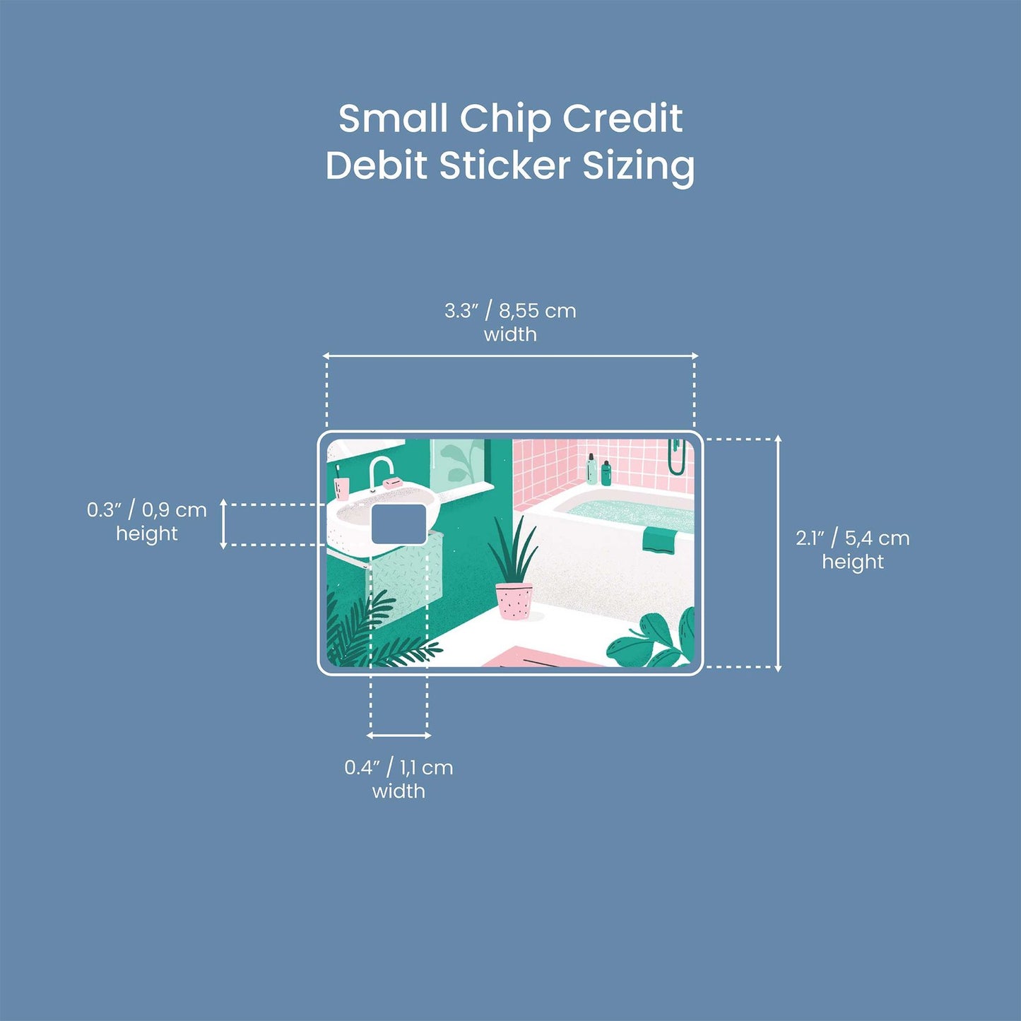 Bathroom Design | Credit Card Sticker | Small Chip | Credit Card Skin