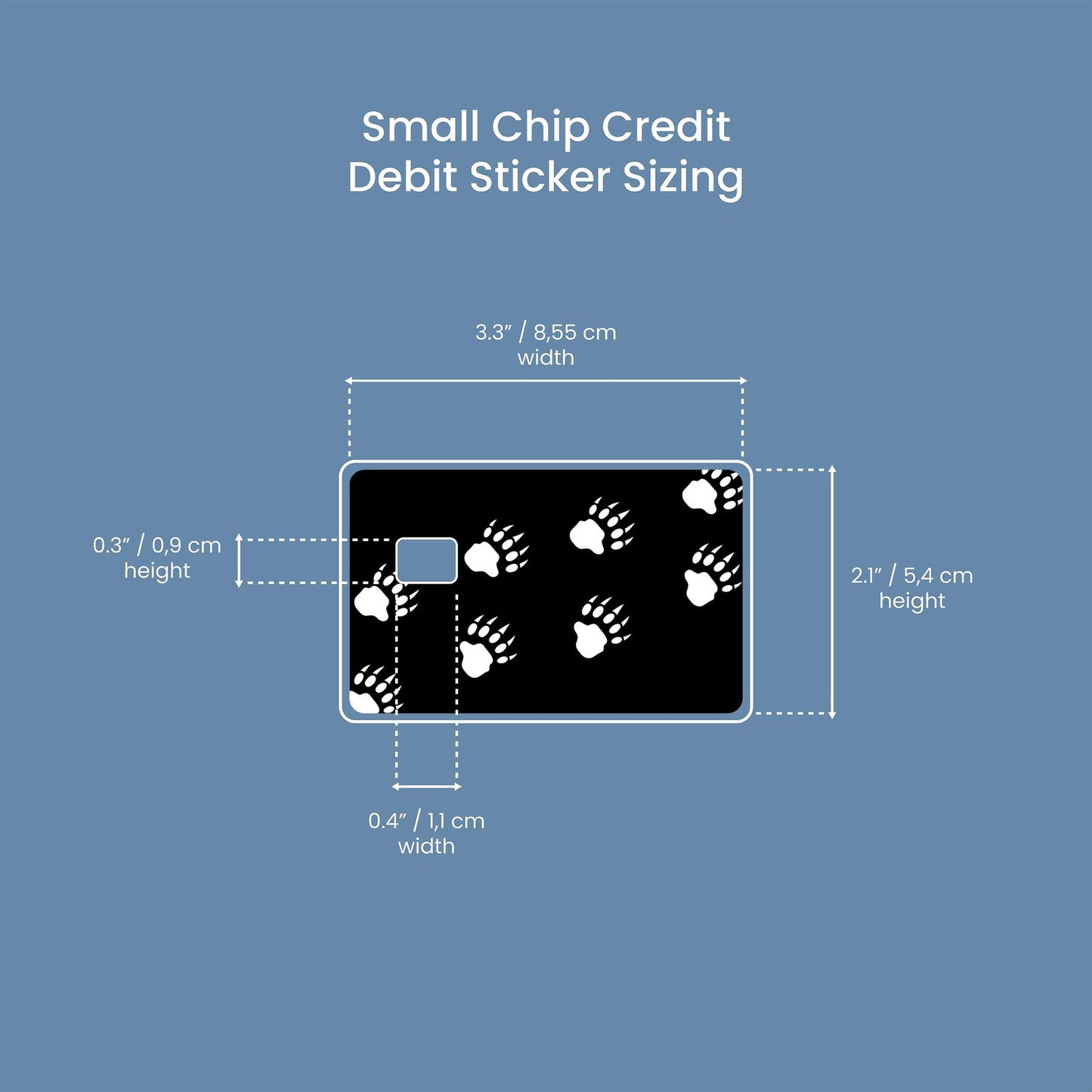 Bear Paws Design | Credit Card Sticker | Small Chip | Credit Card Skin