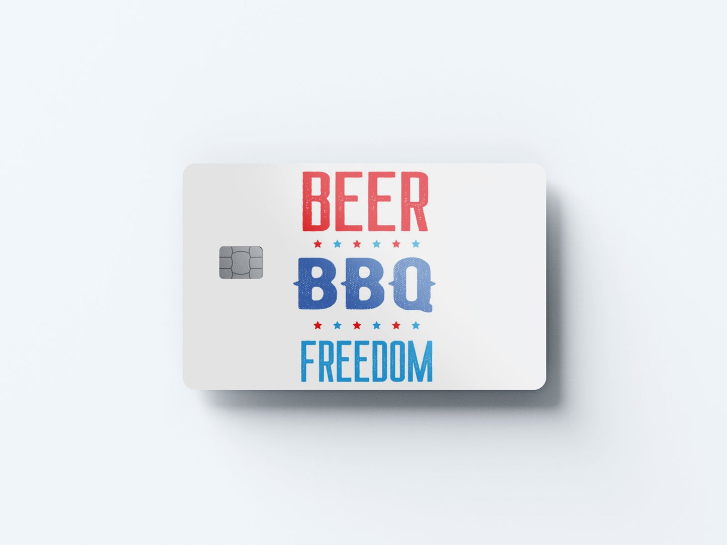 Beer BBQ Freedom Design | Credit Card Sticker | Small Chip | Credit Card Skin