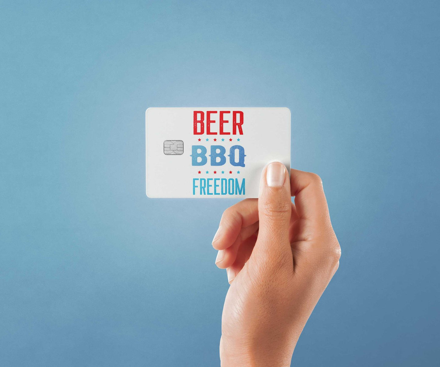 Beer BBQ Freedom Design | Credit Card Sticker | Small Chip | Credit Card Skin