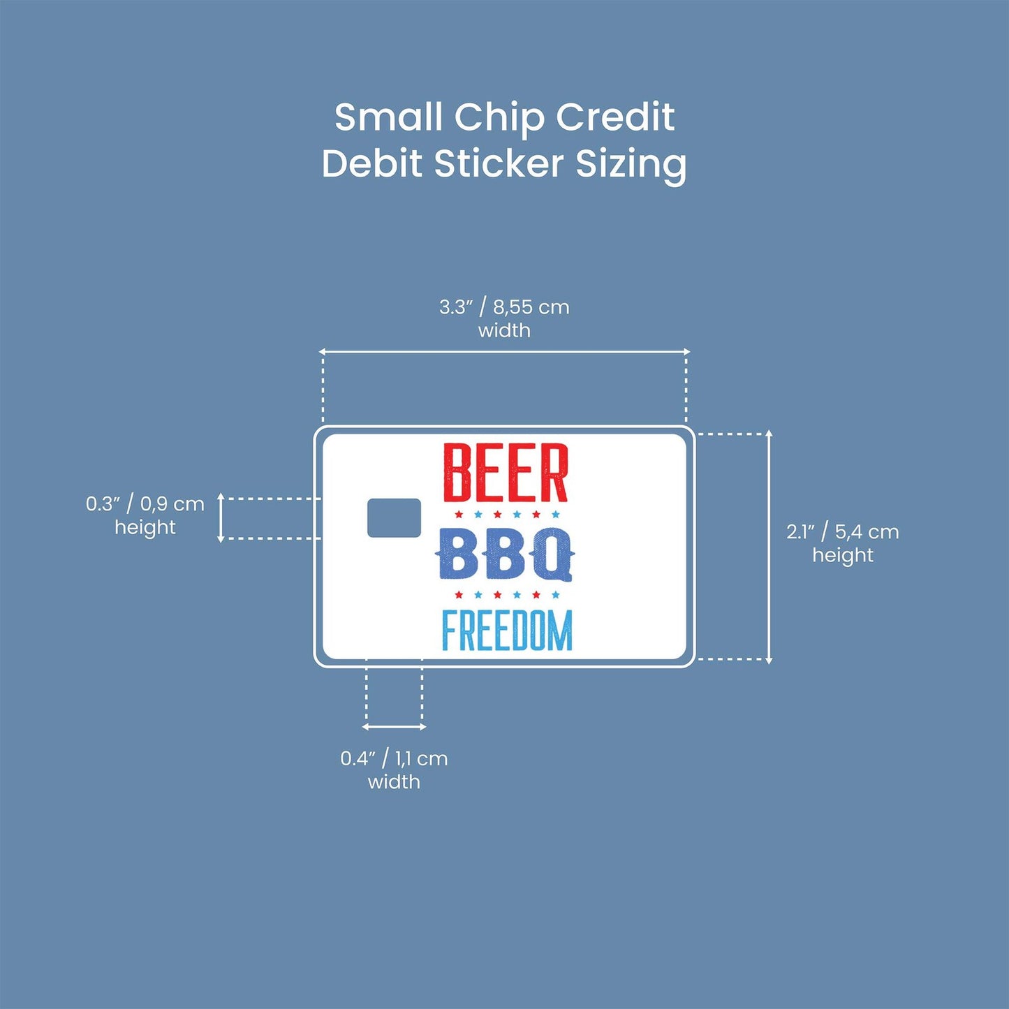 Beer BBQ Freedom Design | Credit Card Sticker | Small Chip | Credit Card Skin