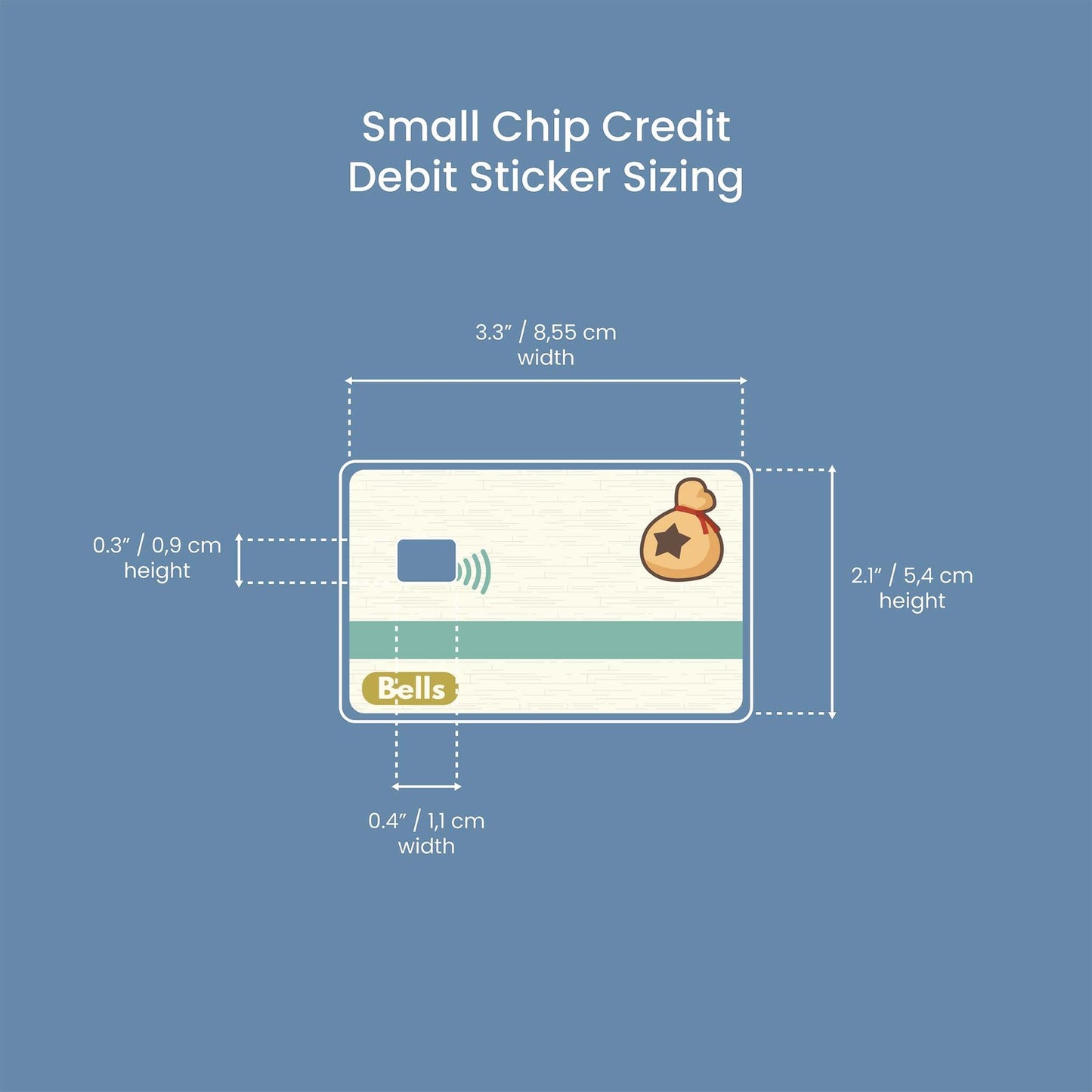 Bells Design | Credit Card Sticker | Small Chip | Credit Card Skin