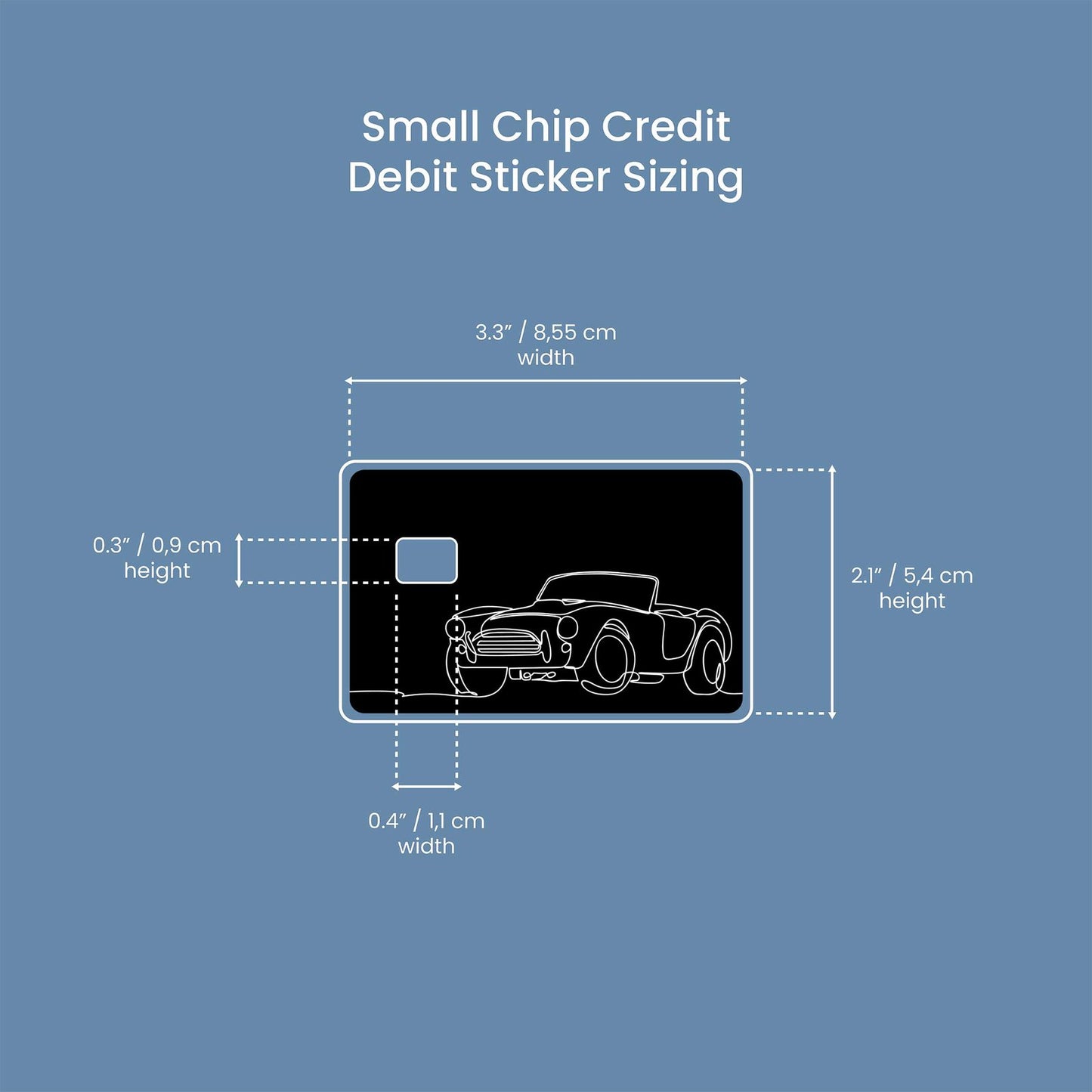 Benz Line Art Design | Credit Card Sticker | Small Chip | Credit Card Skin