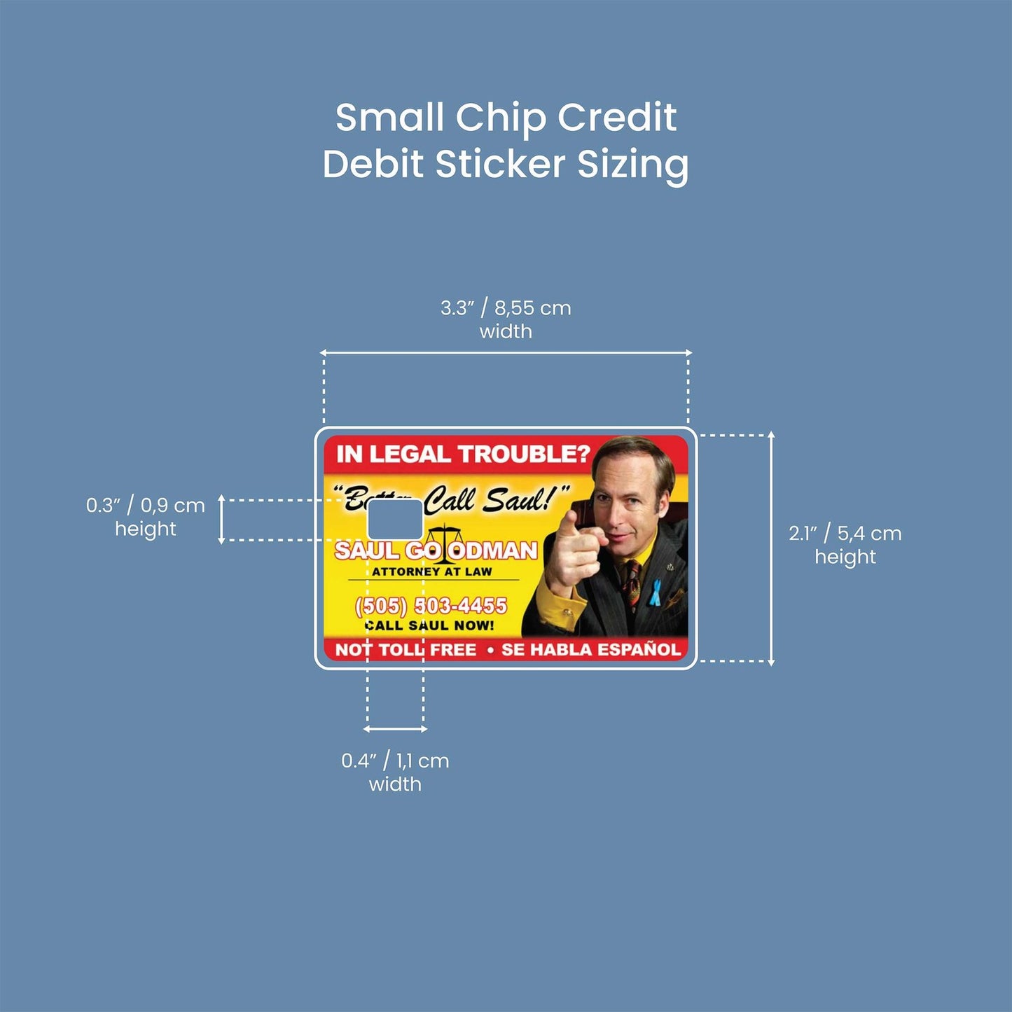 Better Call Design | Credit Card Sticker | Small Chip | Credit Card Skin