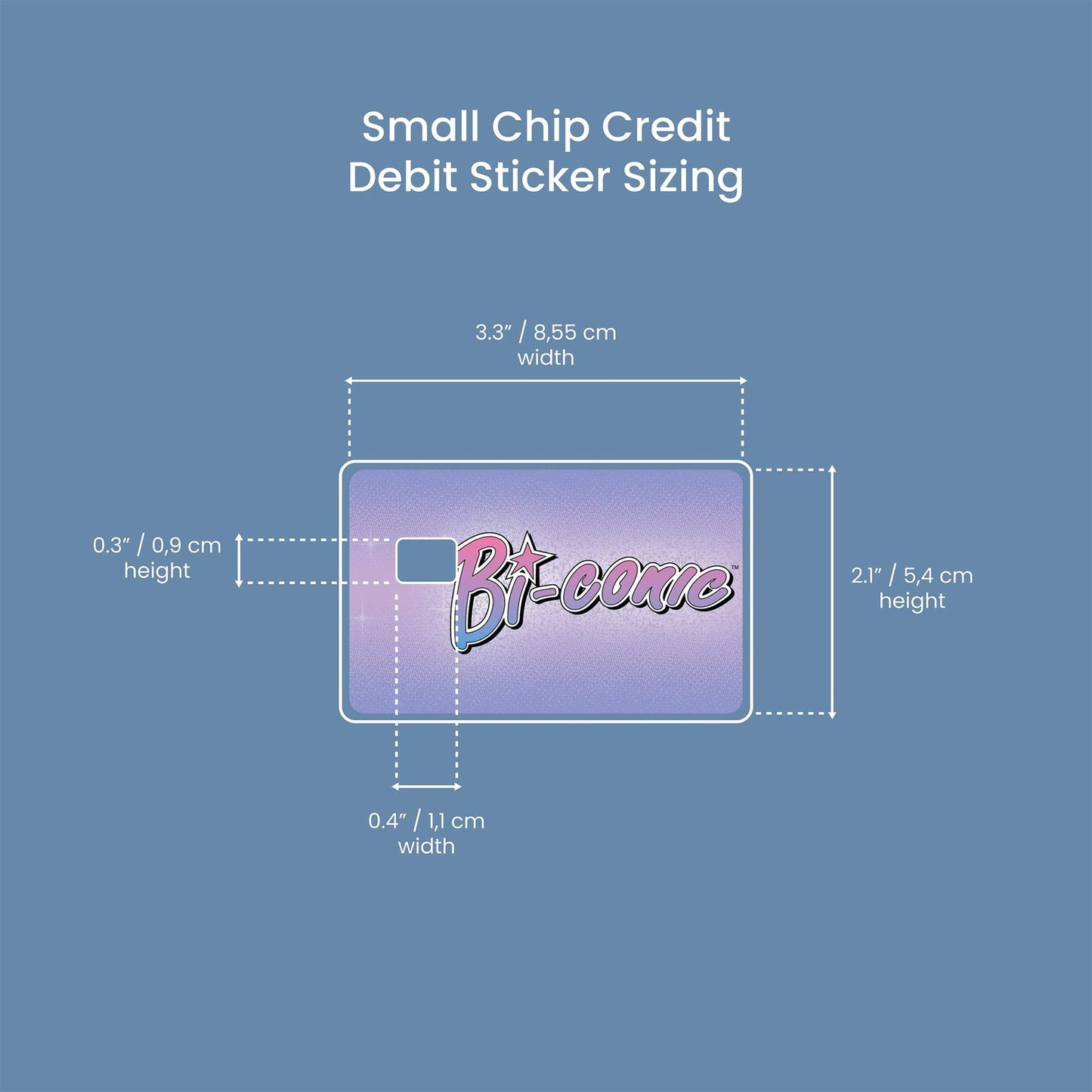 Biconic Design | Credit Card Sticker | Small Chip | Credit Card Skin