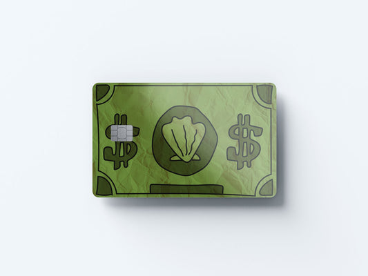 Bikini Bottom Dollar Design | Credit Card Sticker | Small Chip | Credit Card Skin