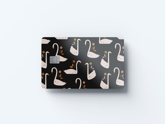 Black Swan Design | Credit Card Sticker | Small Chip | Credit Card Skin