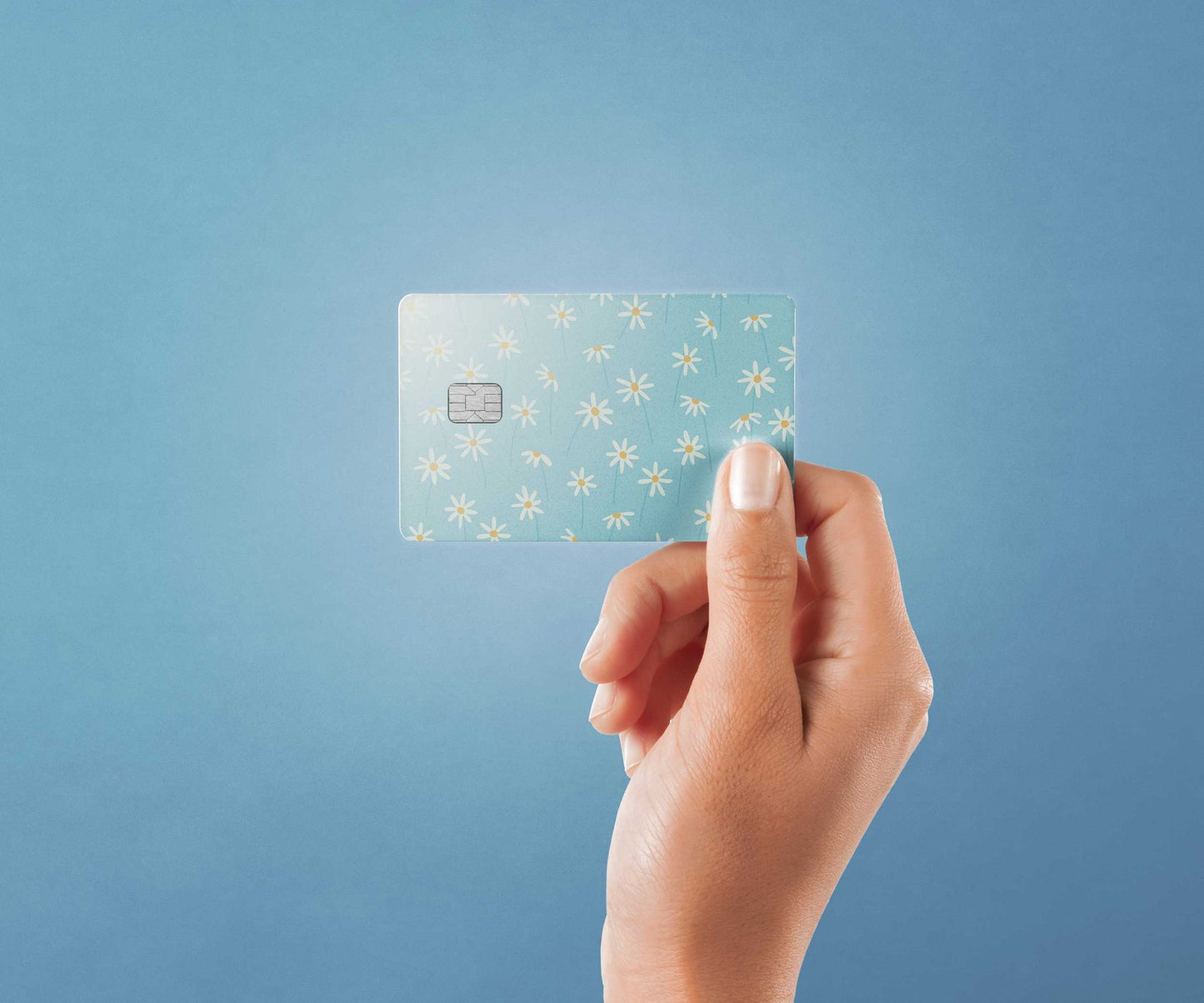 Blue Daisies Design | Credit Card Sticker | Small Chip | Credit Card Skin