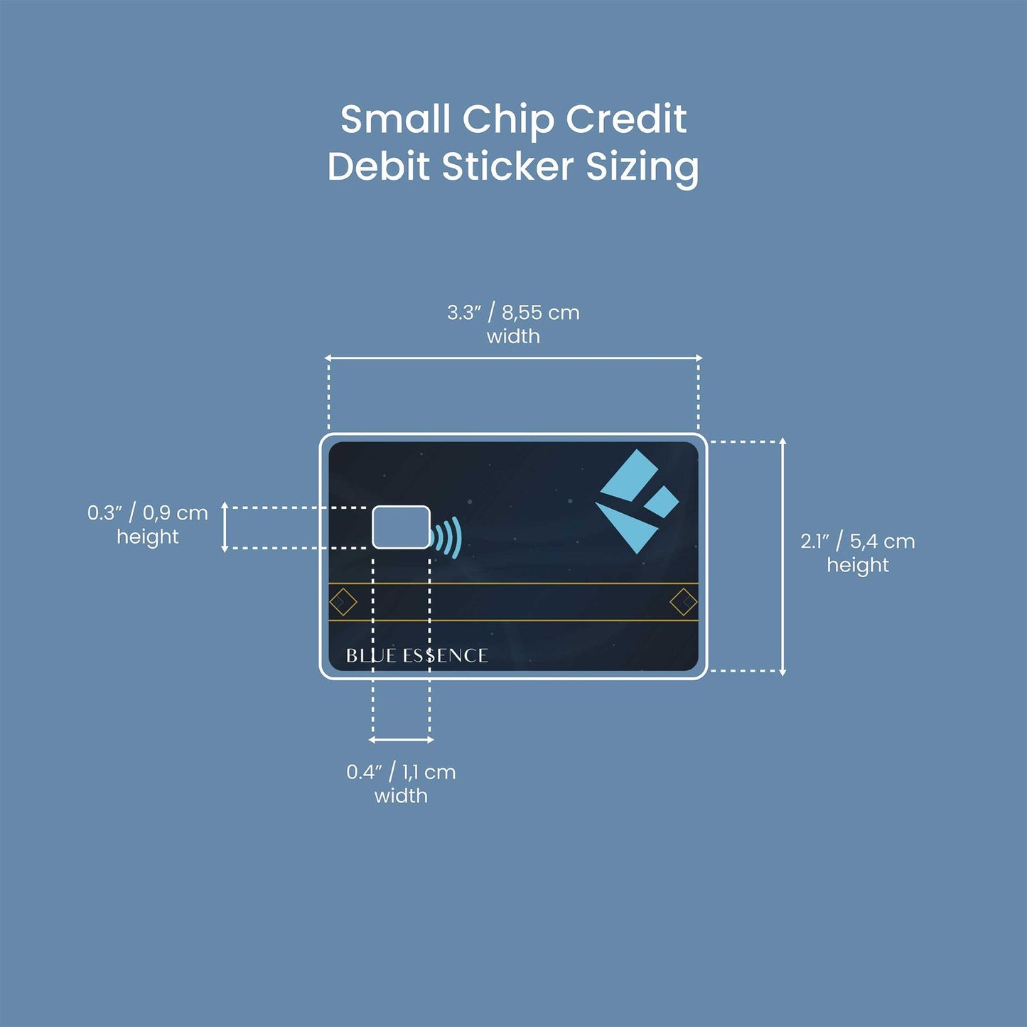 Blue Essence Design | Credit Card Sticker | Small Chip | Credit Card Skin